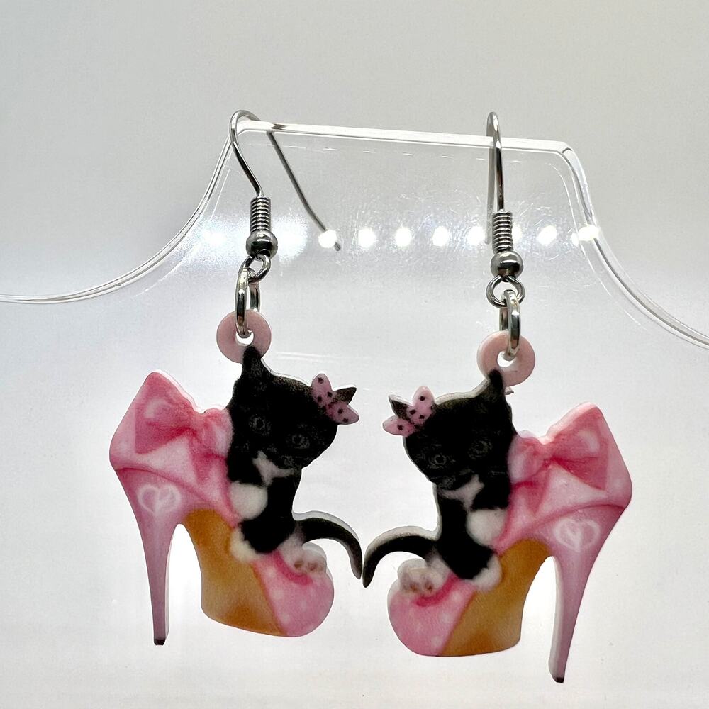 Kitten Heels Earrings - Cat Earrings - Shoe Accessories - Shoe Lover Gift